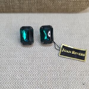 Joan Rivers Emerald Green Earrings